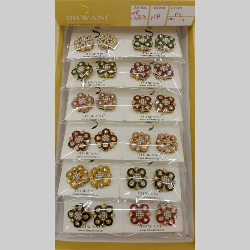 Dhwani Gold Plated Austrian Stone Studs Earrings (Assorted Color)