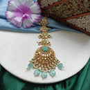 Arham Gold Plated Polki Kundan And Pearl Beads Maangtikka