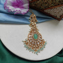 Arham Gold Plated Polki Kundan And Pearl Beads Maangtikka
