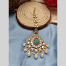 Arham Gold Plated Polki Kundan And Pearl Beads Maangtikka