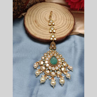 Arham Gold Plated Polki Kundan And Pearl Beads Maangtikka