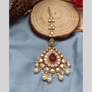 Arham Gold Plated Polki Kundan And Pearl Beads Maangtikka
