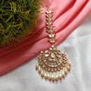 Arham Gold Plated Polki Kundan And Pearl Beads Maangtikka 