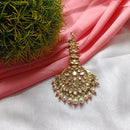Arham Gold Plated Polki Kundan And Pearl Beads Maangtikka