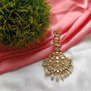Arham Gold Plated Polki Kundan And Pearl Beads Maangtikka