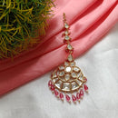 Arham Gold Plated Polki Kundan And Pearl Beads Maangtikka