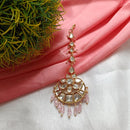 Arham Gold Plated Polki Kundan And Pearl Beads Maangtikka