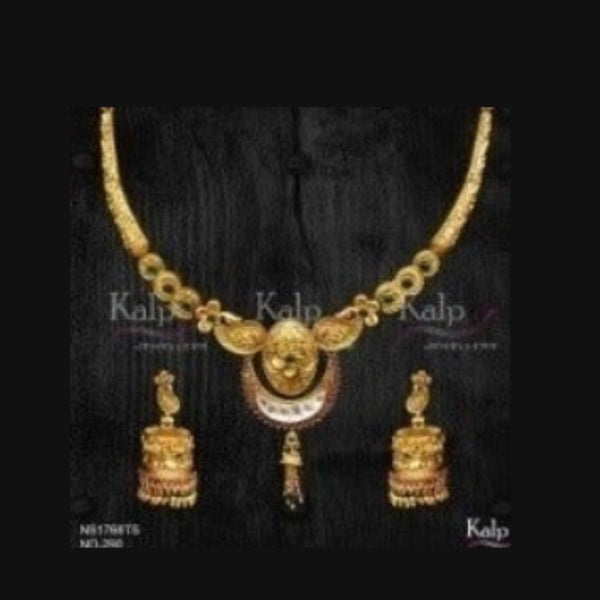 Kalp Jewellers Copper Gold Plated Necklace Set