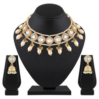 Mahi Traditional Necklace Set Adjustale Finger Ring with White Kundan & Moti for Women (VNCJ4004)