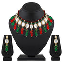 Mahi Traditional Necklace Set Adjustale Finger Ring with Multicolor Kundan for Women (VNCJ4020)