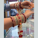 Wedding Chuda Gold Plated Kundan Stone And Pearl Bangles Set