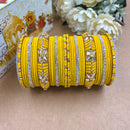 Wedding Chuda Gold Plated Austrian Stone Velvet Bridal Bangles Set
