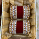 Wedding Chuda Gold Plated Kundan Stone And Pearls Bangles Set