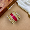 Wedding Chuda Gold Plated Austrian Stone And Pearl Bangles Set