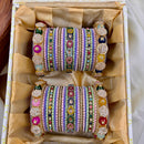 Wedding Chuda Gold Plated Kundan Stone And Austrian Stone Pearl Bangles Set