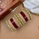 Wedding Chuda Gold Plated Crystal Stone And Pearl Acrylic Bangles Set