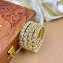 Wedding Chuda Gold Plated Kundan Stone And Pearls Bangles Set