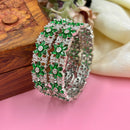 Wedding Chuda Silver Plated American Diamond Bangles Set