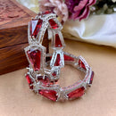Wedding Chuda Silver Plated American Diamond Bangles Set