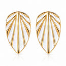 Etnico Fashion Gold Plated Anti Tarnish Leaf Design Stud Earrings for Women & Girls Lightweight Fashion Jewellery (WE002W)