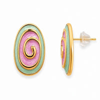 Etnico Fashion Gold Plated Anti Tarnish Spiral Design Stud Earrings for Women & Girls Lightweight Fashion Jewellery (WE005Mul)