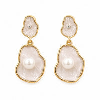Etnico Fashion Gold Plated Anti Tarnish Pearl Drop Earrings for Women and Girls Western Earrings Set Fashion Jewellery Gift (WE010W)