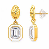 Etnico Fashion Gold Plated Anti Tarnish American Diamond Drop Earrings for Women and Girls Western Earrings Set Fashion Jewellery Gift (WE012W)