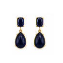 Etnico Fashion Gold Plated Anti Tarnish Blue Stone Drop Earrings for Women & Girls Teardrop Dangle Fashion Jewellery (WE014Bl)