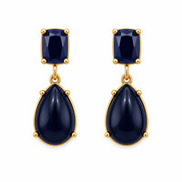 Etnico Fashion Gold Plated Anti Tarnish Blue Stone Drop Earrings for Women & Girls Teardrop Dangle Fashion Jewellery (WE014Bl)