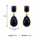 Etnico Fashion Gold Plated Anti Tarnish Blue Stone Drop Earrings for Women & Girls Teardrop Dangle Fashion Jewellery (WE014Bl)