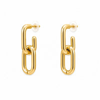 Etnico Fashion Gold Plated Anti Tarnish Link Chain Drop Earrings for Women & Girls Minimalist Statement Dangle Fashion Jewellery (WE015FL)