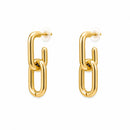 Etnico Fashion Gold Plated Anti Tarnish Link Chain Drop Earrings for Women & Girls Minimalist Statement Dangle Fashion Jewellery (WE015FL)