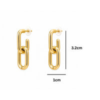 Etnico Fashion Gold Plated Anti Tarnish Link Chain Drop Earrings for Women & Girls Minimalist Statement Dangle Fashion Jewellery (WE015FL)