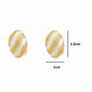 Etnico Fashion Gold Plated Anti Tarnish Pearl Finish Oval Stud Earrings for Women & Girls Elegant Everyday Fashion Jewellery (WE018W)