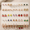 Etnico Fashion 25 Pairs Combo Anti Tarnish Set Latest Stylish Stud Earrings for Women and Girls Gold Plated Western Earrings Fashion Jewellery Collection Gift (WE026FL-CO)