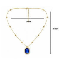 Etnico Fashion Gold Plated Anti Tarnish Blue Crystal Pendant Necklace for Women & Girls Stylish Fashion Jewellery (WN007Bl)