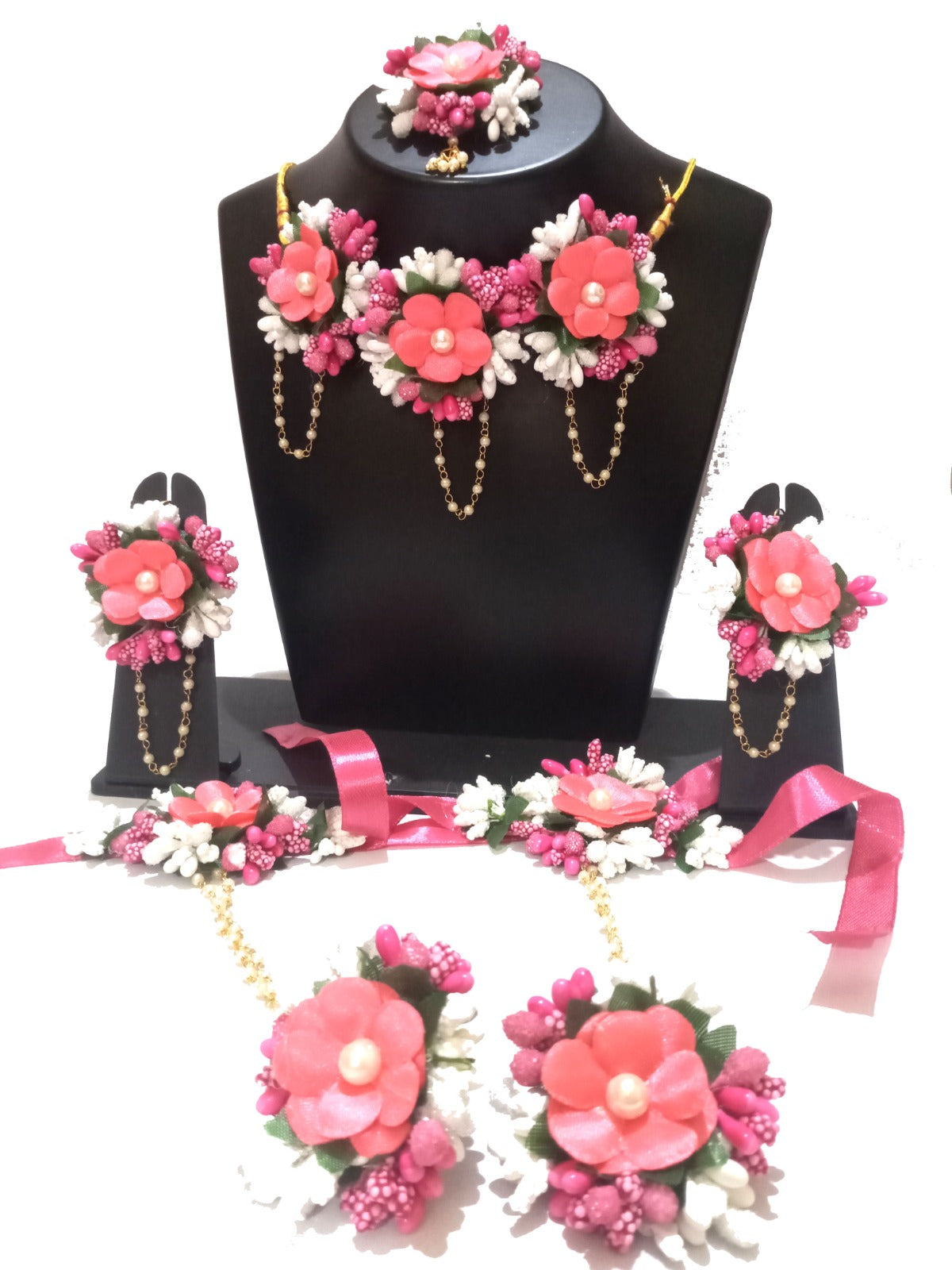 Kavya's Kreation Flower Necklace Set for Haldi Ceremony / Baby Shower