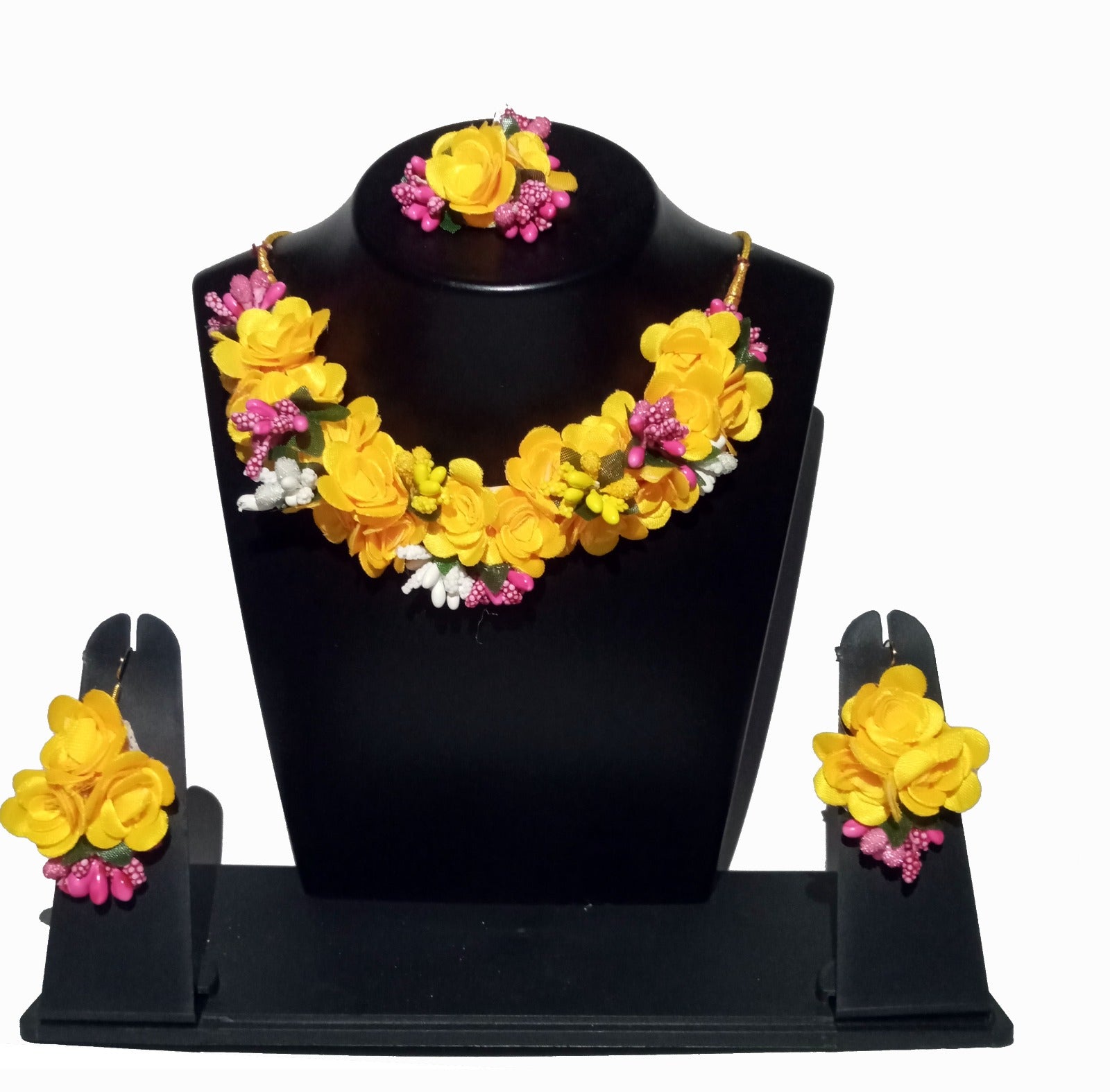 Kavya's Kreation Flower Necklace Set for Haldi Ceremony / Baby Shower