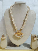 Charbhuja Art Gold Plated Pearl And Pota Stone Necklace Set