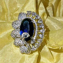 Dhirish International Silver Finish Sparkling American Diamond Ring