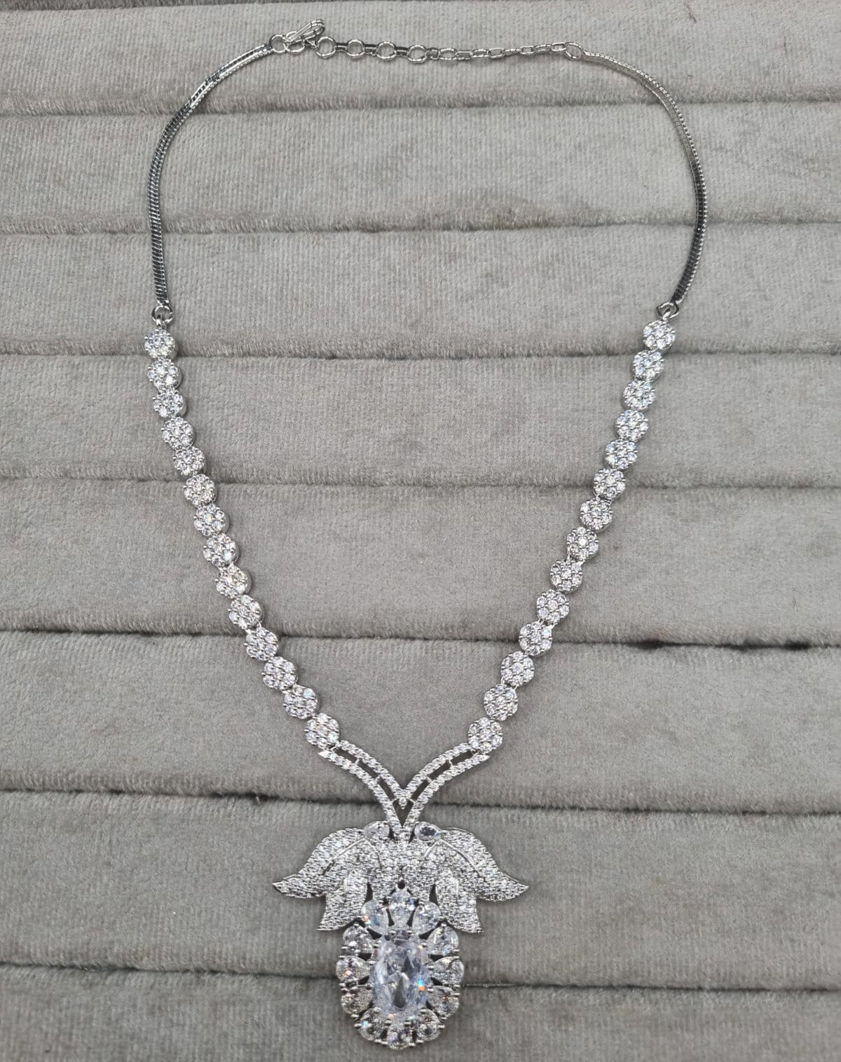 LAFZ  Sparkling White Stone AD Jewellery Set