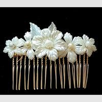 Kavya's Kreation White Plastic Flower Metal Designer Floral Hair Brooch