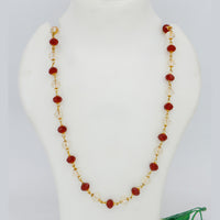 Mahavir Gold Plated Crystal Beads Necklace