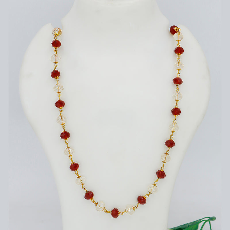 Mahavir Gold Plated Crystal Beads Necklace