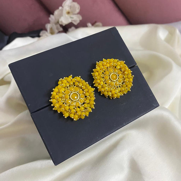 Subhag Alankar Yellow Guchha Tops, Elegant Floral Stud Earring For Girls & Women Alloy Stud Earring