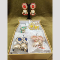 Dhwani Traditional Kundan Stone And Meenakari Jhumki Earrings