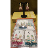 Dhwani Royal Kundan Pearl And Beads Meenakari Jhumki Earrings