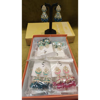 Dhwani Royal Kundan Pearl And Beads Meenakari Jhumki Earrings