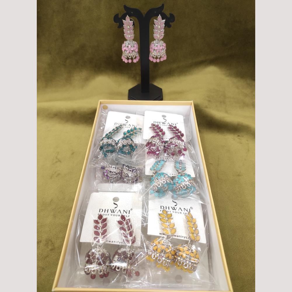 Dhwani Crystal Stone And Beads Jhumki Earrings