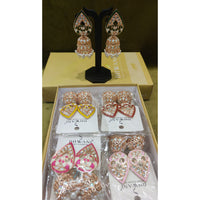 Dhwani Royal Rainbow Kundan Pearl And Beads Meenakari Jhumki Earrings